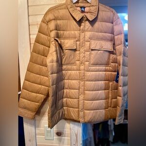 George Tan Puffer Jacket with Quilted Design